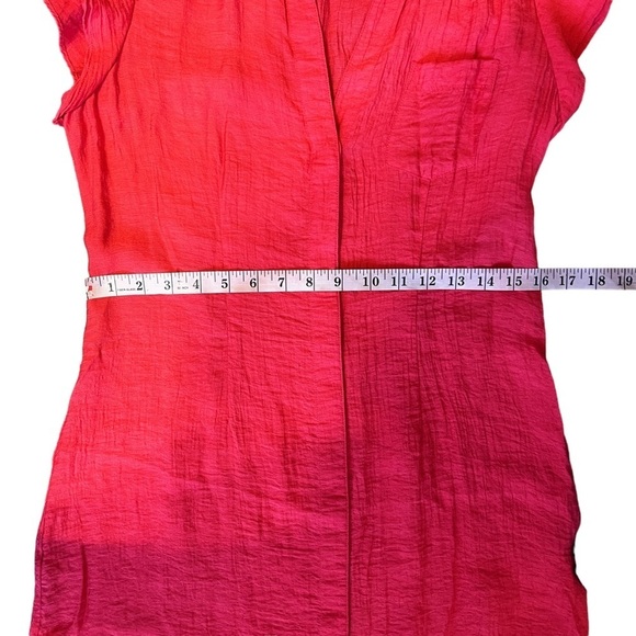 BCBGmaxazria Red Orange Button Down Collared Knit Dress Women's Size 6 - Picture 7 of 8